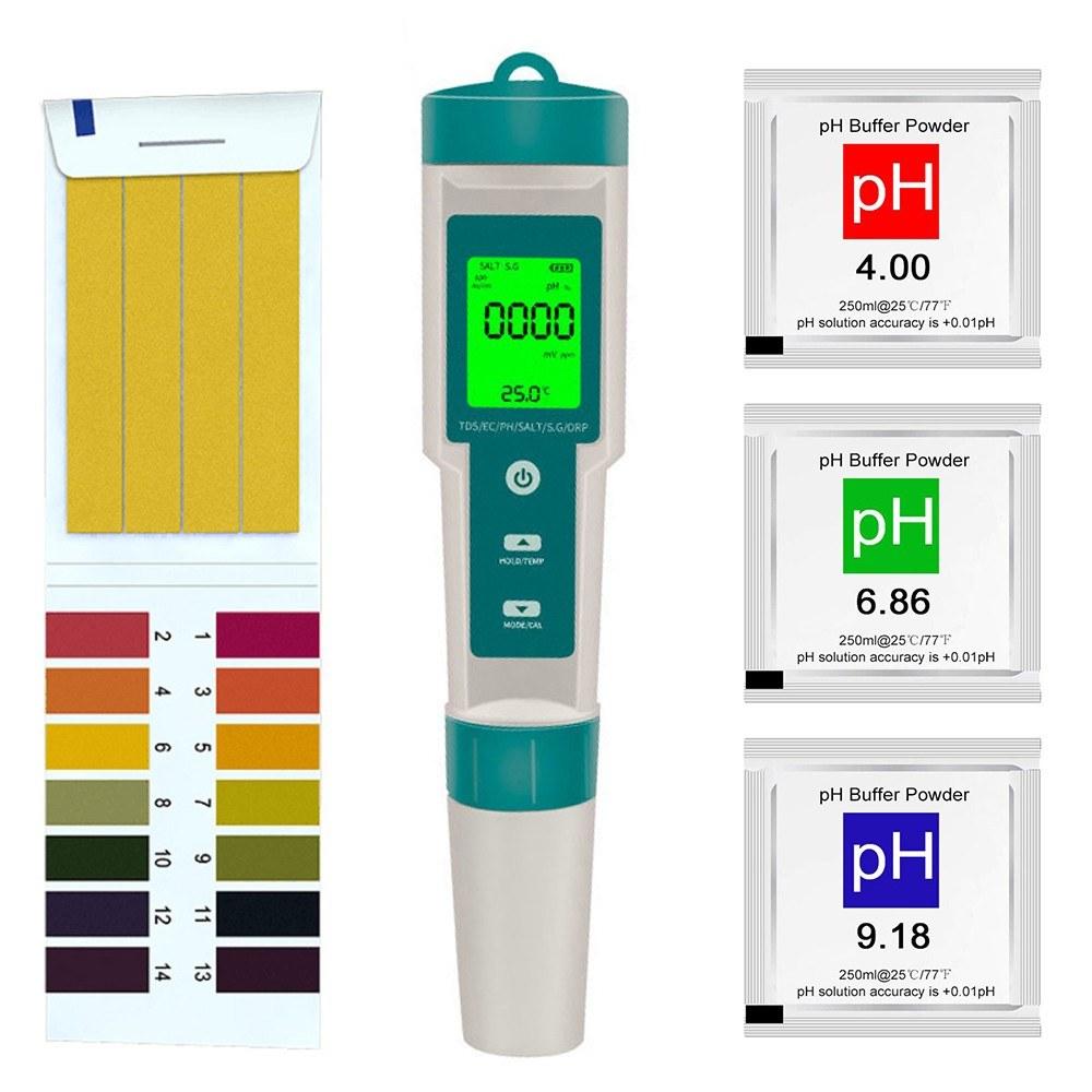 Multifunctional Digital 7 in 1 Water Quality Tester Portable High Accurancy Water Quality Test Pen Water Quality Measurement Tool Water PH/TDS/EC/Salinity/ORP/S.G/Temperature Measuring  |   Water quality analysis equipment Measurement & Analysis Instruments Water quality analysis equipment