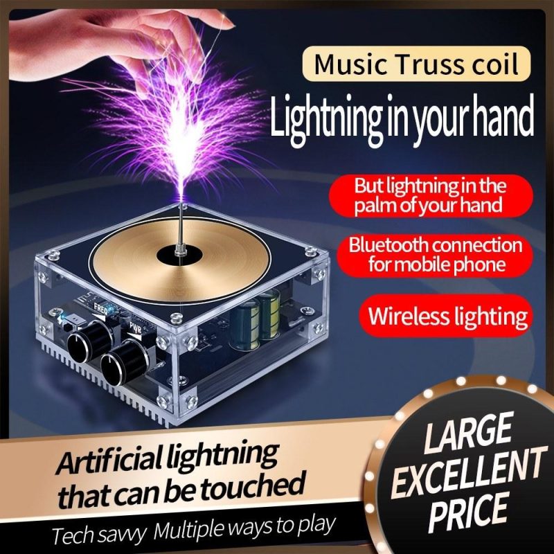 Multifunctional Electronics Audio Tesla Coil Module Plasma Speaker Sound Solid Science Experimental Toy with BT  |   Others Others Others