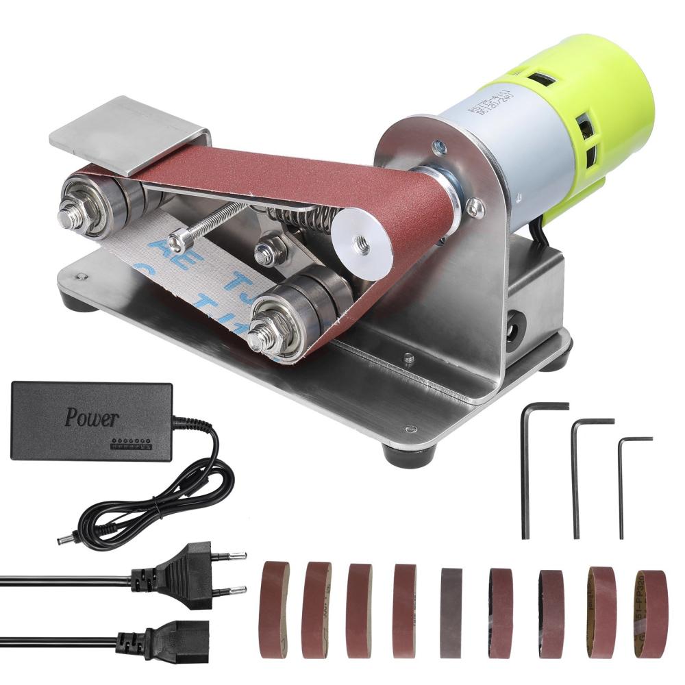 Multifunctional Grinder Mini Electric Belt Sander DIY Polishing Grinding Machine Cutter Edges Sharpener with 10pcs 30mm Sanding Paper  |   Power Tool Parts Power & Electrical Tools Power Tool Parts