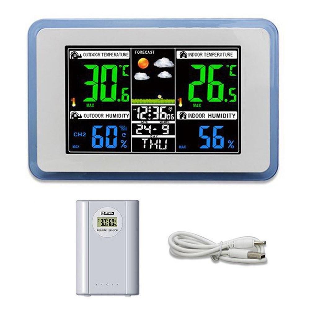 Multifunctional Wireless Home/Office Weather Station Color Digital Display Clock 433MHz Outdoor and Indoor Temperature Tester Hygrometer Weather Forecast Table Clock  |   Temperature & Humidity Measurements Measurement & Analysis Instruments Temperature & Humidity Measurements