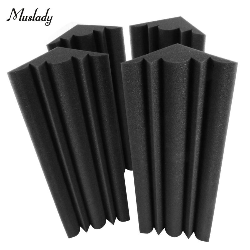 Muslady 4 PCS 48 * 12 * 12cm Acoustic Foam Panels High Density Sound Isolation Fire Retardant Bass Strap Foam for Home Studio Theater  |   Others Hardware & Gadgets Black