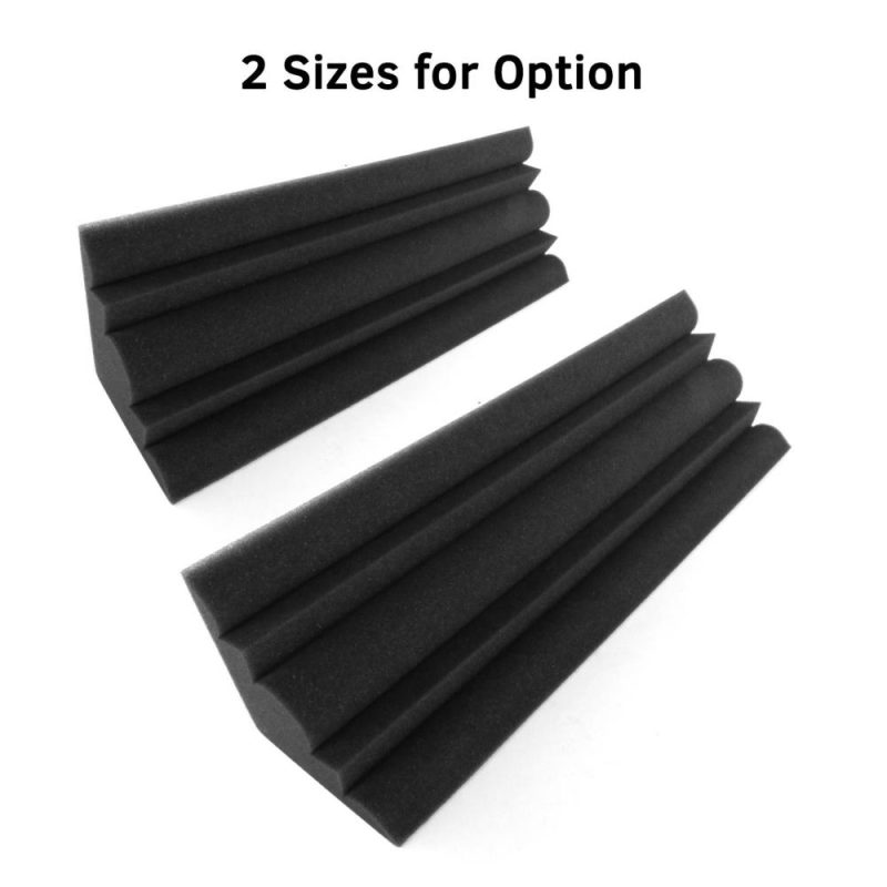 Muslady 4 PCS 48 * 12 * 12cm Acoustic Foam Panels High Density Sound Isolation Fire Retardant Bass Strap Foam for Home Studio Theater  |   Others Hardware & Gadgets Black