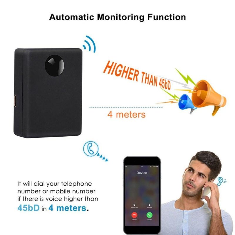 N9 2 Mic Automatic Monitoring Listening Devices in Acoustic Alarm Mini Elderly and Children Caring Device Voice System  |   Modules Modules Black