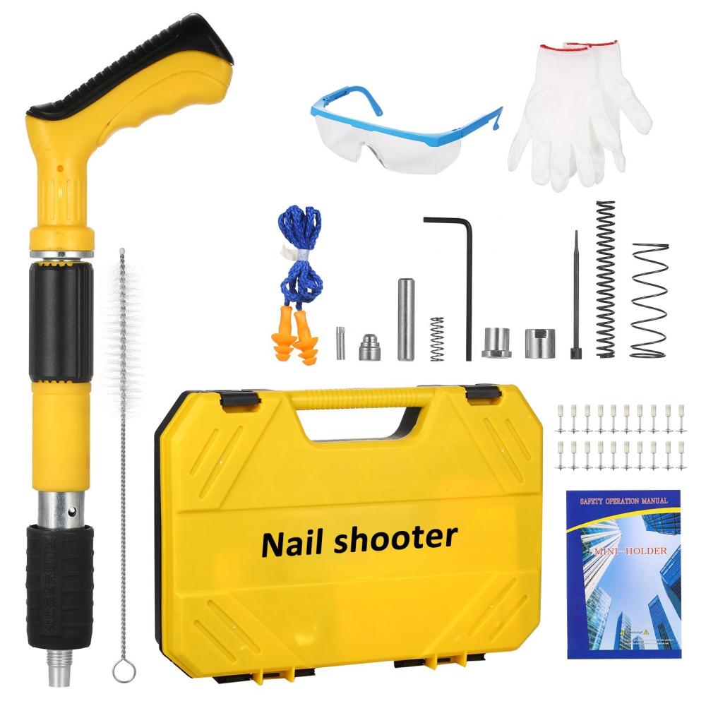 Nail Wall Fastening Tool High-pressure Nail Gun Manual Steel Nail Gun Strength Adjustable with 20 Nails for Home DIY Woodworking Cement Wall  |   DIY Tools DIY Tools DIY Tools