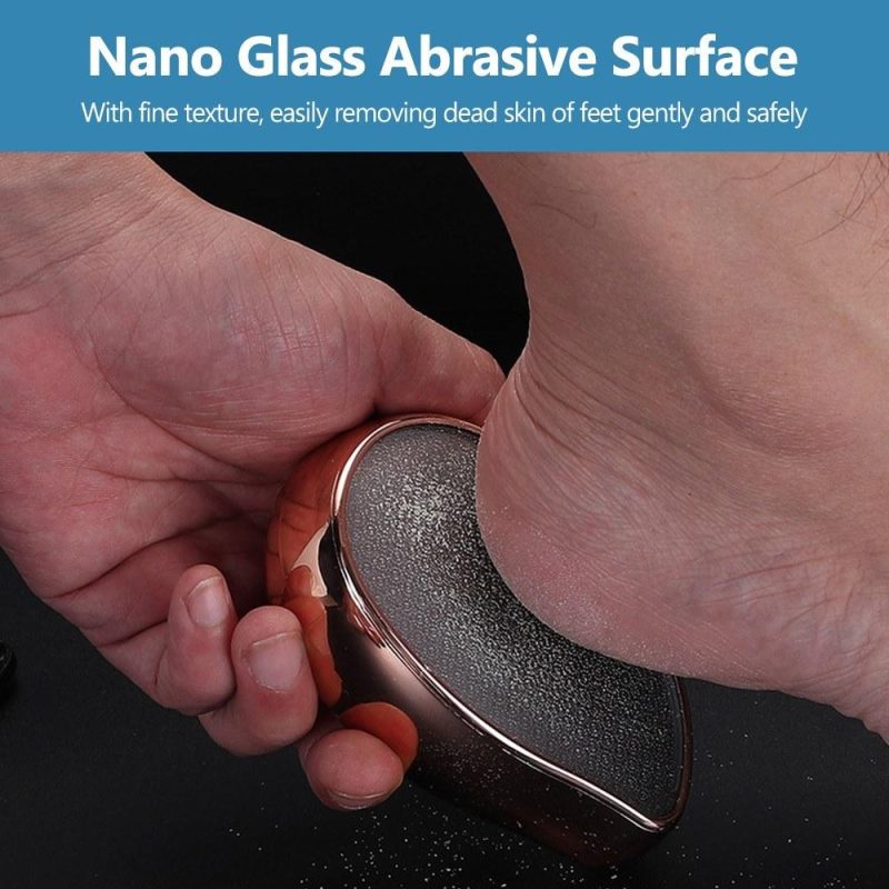 Nano Glass Callus Remover for Wet & Dry Feet Portable Foot File Easy & Safe to Use Pedicure Tool Washable Foot Scrubber for Dead Hard Cracked Dry Skin  |   Others Hardware & Gadgets Blue/Rose/Gold