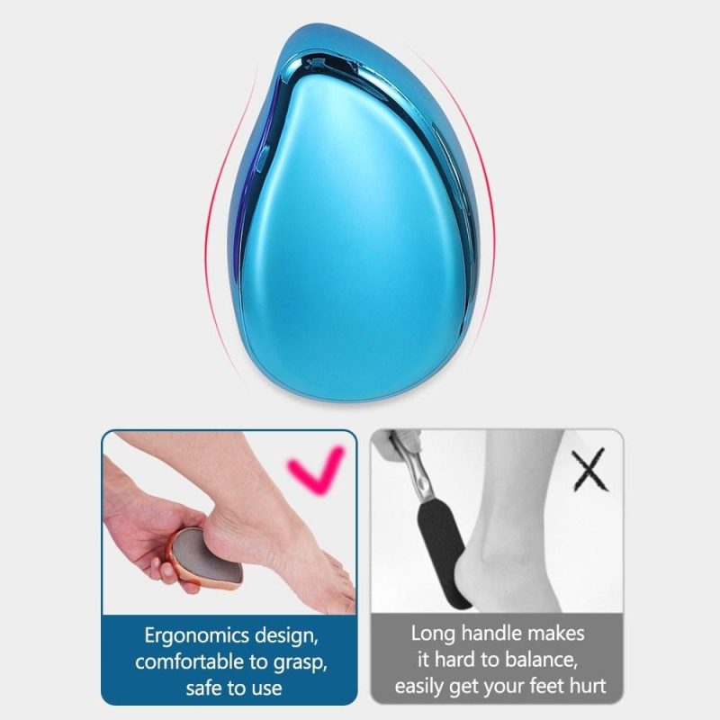 Nano Glass Callus Remover for Wet & Dry Feet Portable Foot File Easy & Safe to Use Pedicure Tool Washable Foot Scrubber for Dead Hard Cracked Dry Skin  |   Others Hardware & Gadgets Blue/Rose/Gold