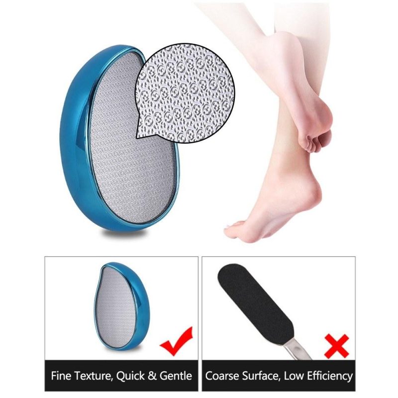 Nano Glass Callus Remover for Wet & Dry Feet Portable Foot File Easy & Safe to Use Pedicure Tool Washable Foot Scrubber for Dead Hard Cracked Dry Skin  |   Others Hardware & Gadgets Blue/Rose/Gold