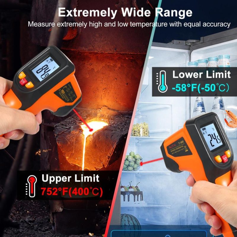 NJTY Infrared Thermometer Non-Contact Digital Temperature Gun -50°C~400°C (-58°F~752°F) IR Thermometer for Industrial, Kitchen Cooking, Automotive, Not for Human Body Temp  |   Infrared Thermometer Infrared Thermometer Infrared Thermometer