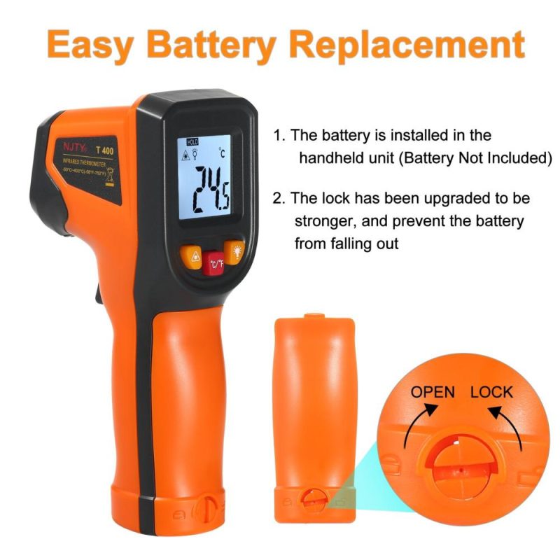 NJTY Infrared Thermometer Non-Contact Digital Temperature Gun -50°C~400°C (-58°F~752°F) IR Thermometer for Industrial, Kitchen Cooking, Automotive, Not for Human Body Temp  |   Infrared Thermometer Infrared Thermometer Infrared Thermometer