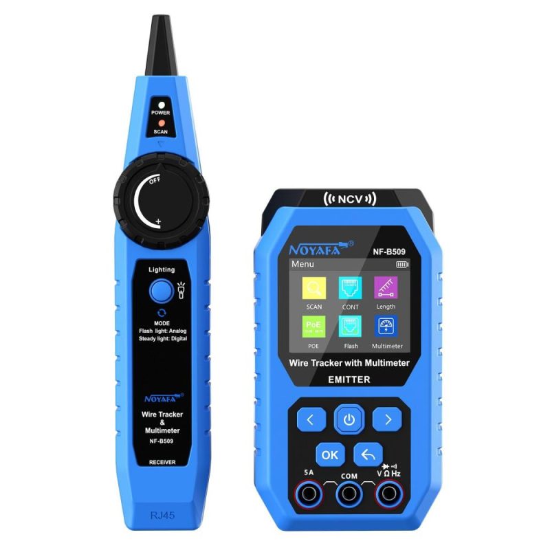 NOYAFA Network Cable Tester Wire Tracker with Multimeter Ethernet Cable Tester Port Flashing NCV Anti-Burn AC DC Voltmeter POE Tester Anti-Jamming Signal Sensor Probe  |   Other Instruments Measurement & Analysis Instruments Blue