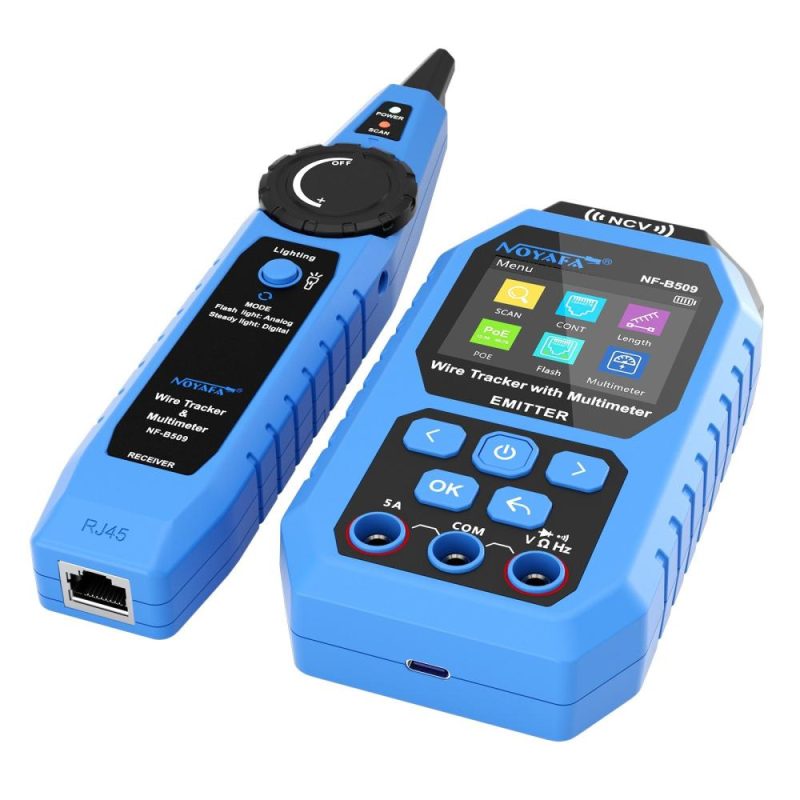 NOYAFA Network Cable Tester Wire Tracker with Multimeter Ethernet Cable Tester Port Flashing NCV Anti-Burn AC DC Voltmeter POE Tester Anti-Jamming Signal Sensor Probe  |   Other Instruments Measurement & Analysis Instruments Blue