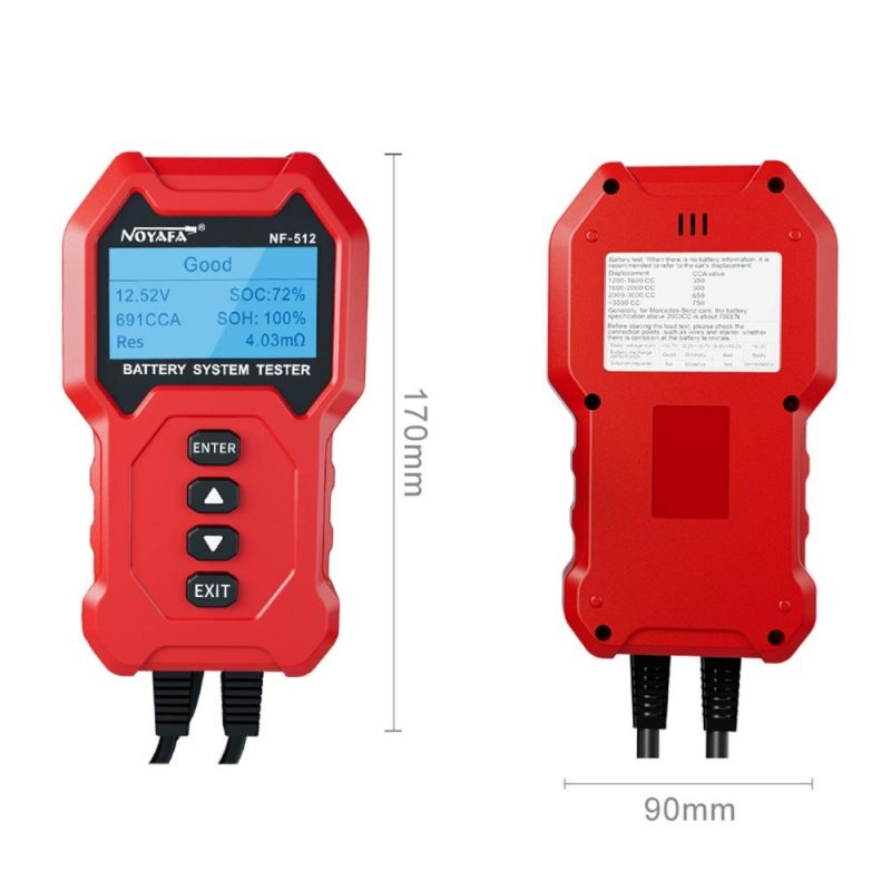 NOYAFA NF-512 Car Battery Tester Analyzer 12V 24V Battery Analyzer Automotive Quick Load Plug Cranking Test Diagnostic Tools  |   Battery Testers Battery Testers Battery Testers