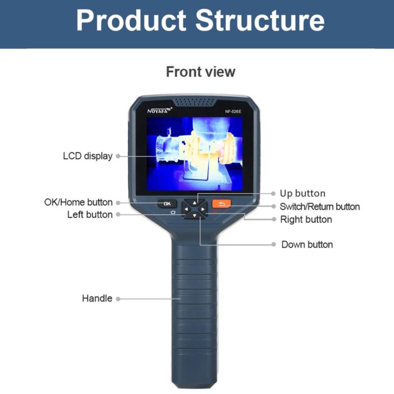 NOYAFA NF-526E Infrared Thermal Imager Rechargeable Handheld IR Thermal Imager 256 x 192 Resolution -20~400℃/-4~752℉ Temperature Range with 3.5-inch LCD Screen 8 Color Palettes  |   Infrared Thermometer Infrared Thermometer Black