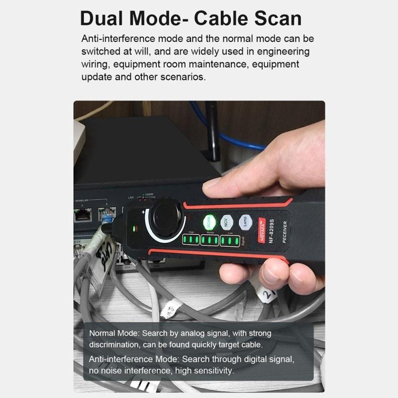 NOYAFA NF-8209S POE Wire Checker LCD Display Measure Length LAN Cable Cat5 Cat6 LAN Test Network Tool Scan Cable Wiremap Tester  |   Other Instruments Measurement & Analysis Instruments Black