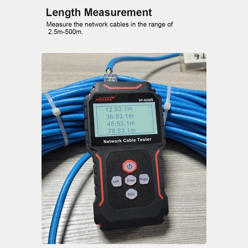 NOYAFA NF-8209S POE Wire Checker LCD Display Measure Length LAN Cable Cat5 Cat6 LAN Test Network Tool Scan Cable Wiremap Tester  |   Other Instruments Measurement & Analysis Instruments Black