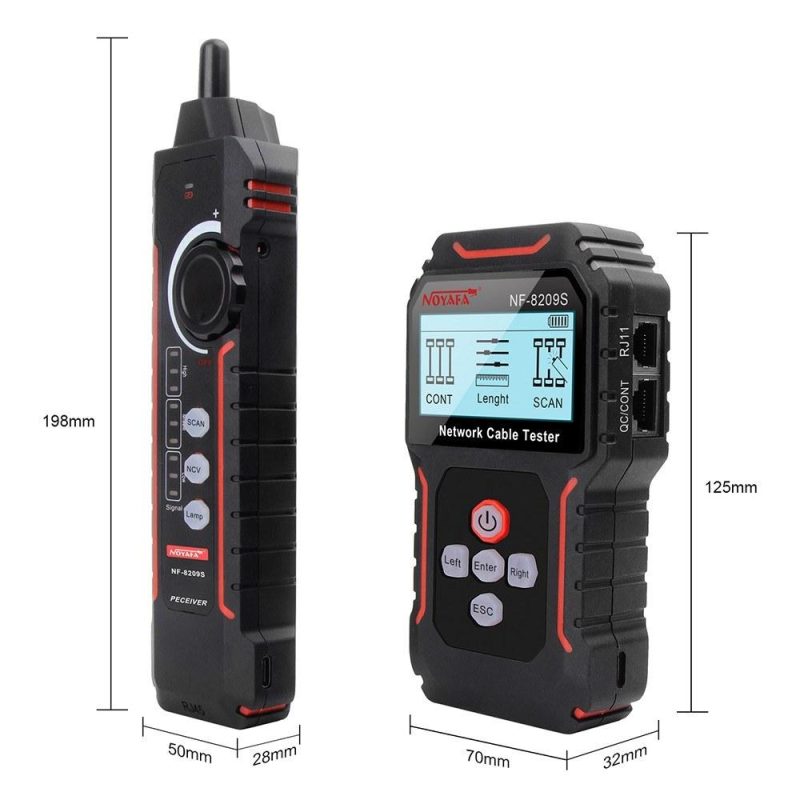 NOYAFA NF-8209S POE Wire Checker LCD Display Measure Length LAN Cable Cat5 Cat6 LAN Test Network Tool Scan Cable Wiremap Tester  |   Other Instruments Measurement & Analysis Instruments Black