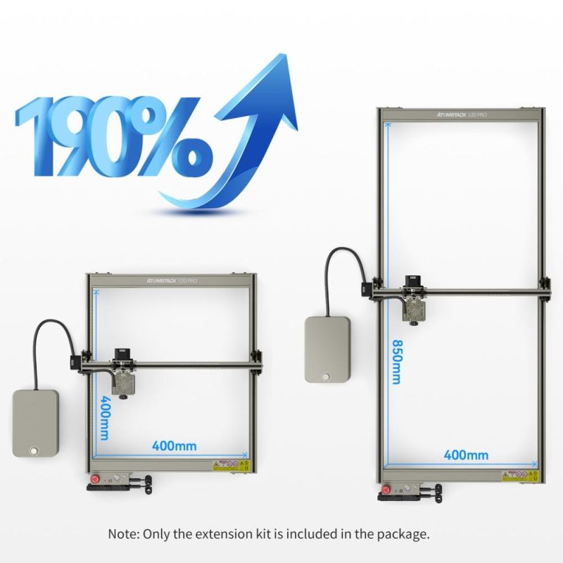 Original ATOMSTACK S20 PRO Laser Engraving Machine Engraving Area Y-axis Extension Kit Expand to 850x400mm  |   Laser Equipment Laser Equipment Laser Equipment