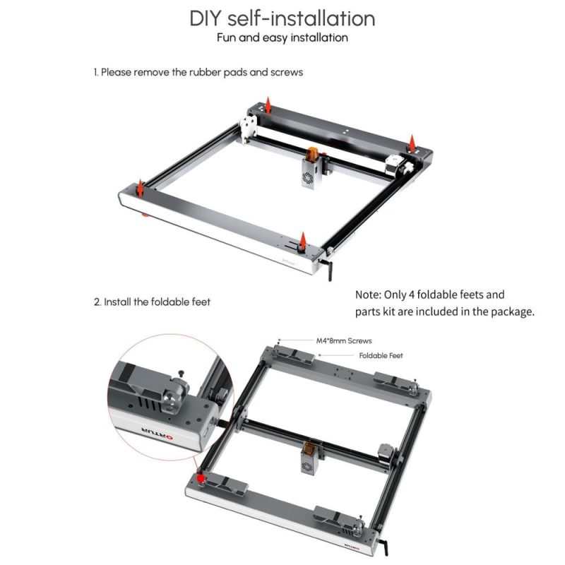 ORTUR 4pcs FFT1.0 Foldable Feets for Laser Master 3 Engraver  |   Laser Equipment Laser Equipment Laser Equipment