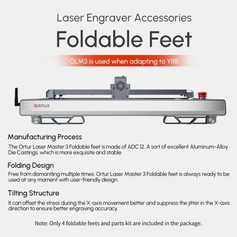 ORTUR 4pcs FFT1.0 Foldable Feets for Laser Master 3 Engraver  |   Laser Equipment Laser Equipment Laser Equipment