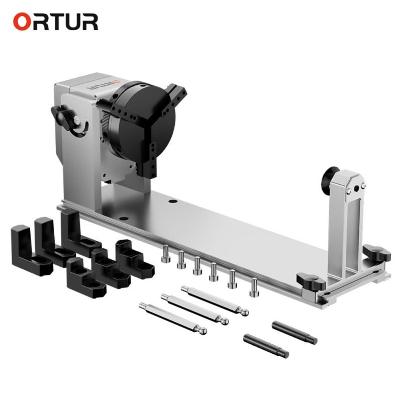 ORTUR YRC1.0 Rotating Roller with 3 Jaws  |   Laser Equipment Laser Equipment Black+Silver