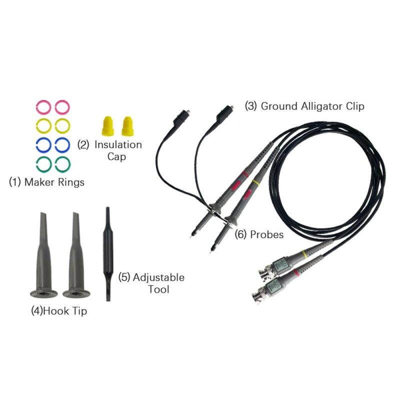 Oscilloscope Probe with Accessories Kit 100MHz Oscilloscope Clip Probes  |   Electrical Measuring Tools Electrical Measuring Tools Electrical Measuring Tools