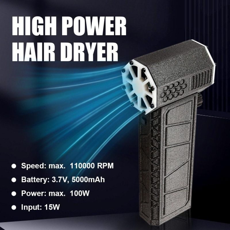 Outdoor Cordless Handheld 110000RPM Fan Compact High Power Hair Dryer Portable Camping TurboFan Speeds Adjustable Fan Brushless Car Dust Blower  |   Electrical Equipment & Supplies Electrical Equipment & Supplies Black