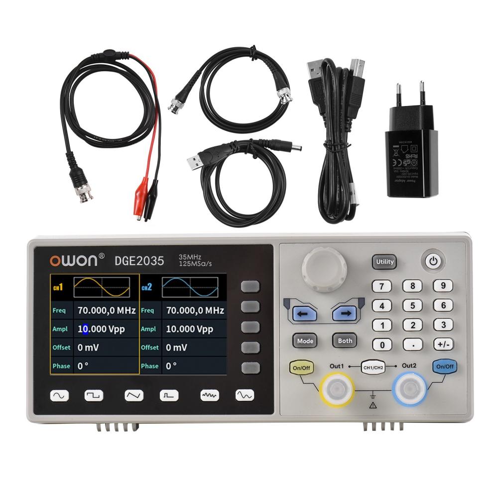 Owon DGE2035 Digital Storage Oscilloscope Dual Channel Arbitrary Waveform Generator 3.6-inch LCD Display 2CH 35MHz 125MS/s  |   Digital Multimeters & Oscilloscopes Digital Multimeters & Oscilloscopes Digital Multimeters & Oscilloscopes