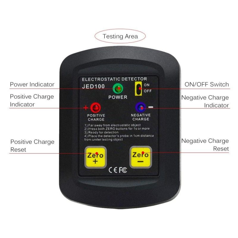 Palm-size Electrostatic Detector Portable Electrostatic Tester Electrostatic Analyzer 100V~20KV ESD Test Meter Gauge  |   Other Instruments Measurement & Analysis Instruments Black