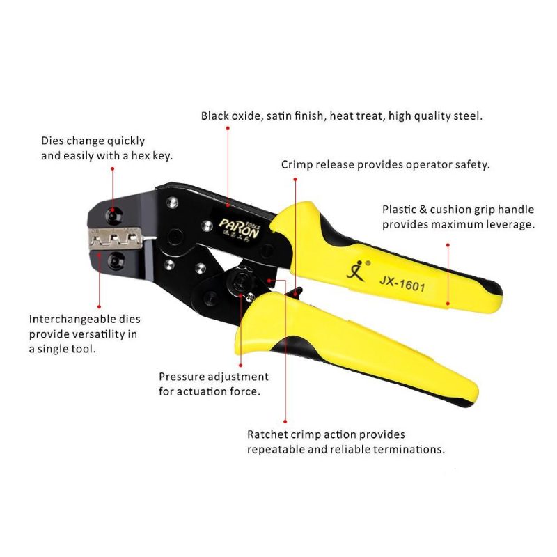 PARON Professional Wire Crimpers Multifunctional Engineering Ratcheting Terminal Crimping Pliers Wire Strippers Bootlace Ferrule Crimper Tool Cord End Terminals Pliers Kit  |   Pliers Pliers Pliers