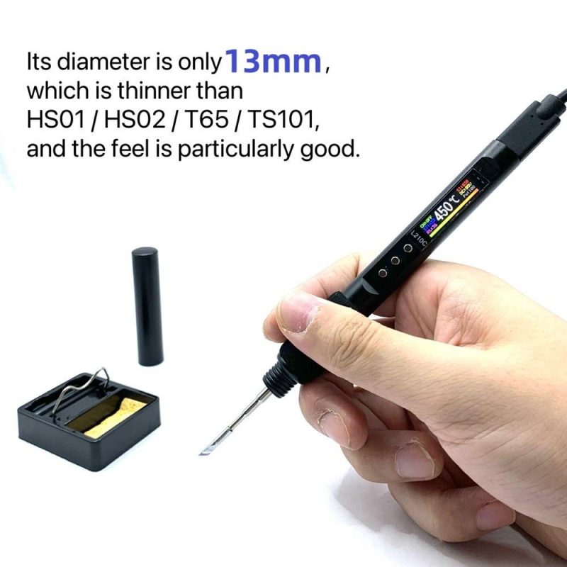 PD 100W Portable Electric Soldering Iron 50-500°C Adjustable Temperature 0.99-inch TFT Color Screen Multi-parameter Setting Electronic DIY Repairing Tool  |   Electrical Equipment & Supplies Electrical Equipment & Supplies Electrical Equipment & Supplies