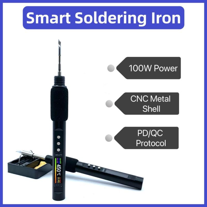 PD 100W Portable Electric Soldering Iron 50-500°C Adjustable Temperature 0.99-inch TFT Color Screen Multi-parameter Setting Electronic DIY Repairing Tool  |   Electrical Equipment & Supplies Electrical Equipment & Supplies Electrical Equipment & Supplies