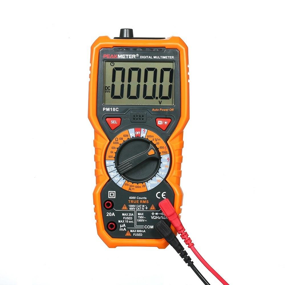 PEAKMETER PM18C True RMS Multifunctional Digital Multimeter Measuring AC/DC Voltage Current Resistance Capacitance Frequency Temperature hFE NCV Live Line Tester  |   Digital Multimeters & Oscilloscopes Digital Multimeters & Oscilloscopes Digital Multimeters & Oscilloscopes