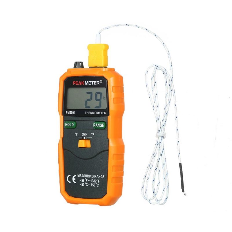 PEAKMETER PM6501 LCD Display K Type Temperature Meter Thermocouple W/Data Hold/Logging Digital Thermometer  |   Temperature & Humidity Measurements Measurement & Analysis Instruments Orange