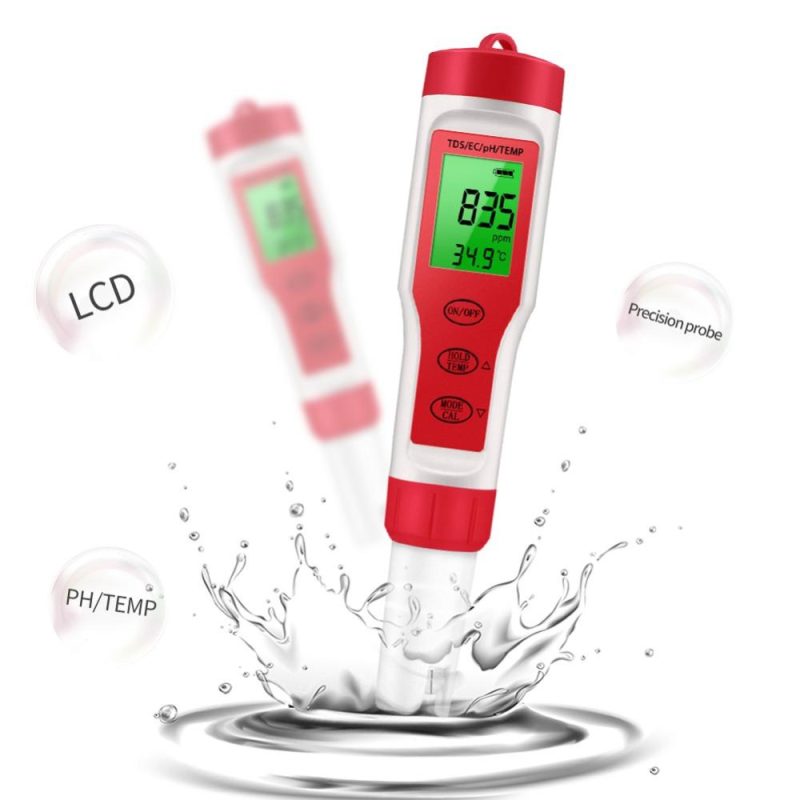 PEZ9908 Portable Handheld Water Quality Tester 4 In 1 PH Total Dissolved Solids EC Temperature Detector Multi-functional Test Pen Backlight Screen ℃/℉ Unit Conversion  |   Water quality analysis equipment Measurement & Analysis Instruments Water quality analysis equipment