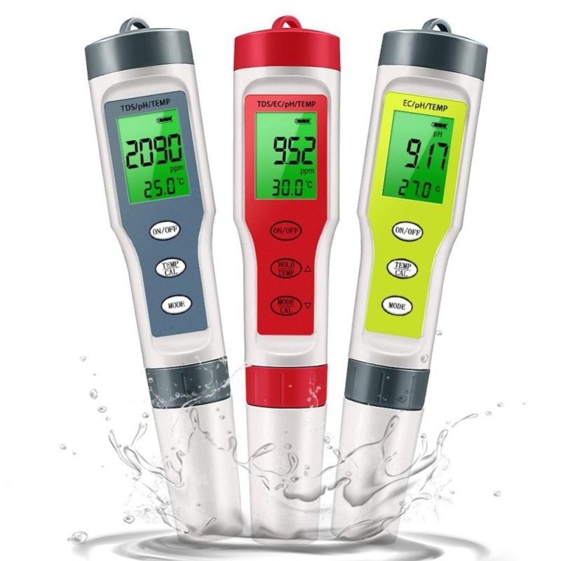 PEZ9908 Portable Handheld Water Quality Tester 4 In 1 PH Total Dissolved Solids EC Temperature Detector Multi-functional Test Pen Backlight Screen ℃/℉ Unit Conversion  |   Water quality analysis equipment Measurement & Analysis Instruments Water quality analysis equipment