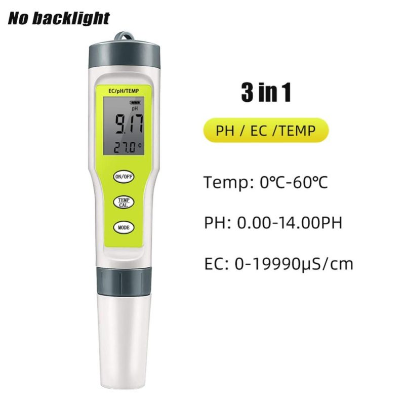 PEZ9908 Portable Handheld Water Quality Tester 4 In 1 PH Total Dissolved Solids EC Temperature Detector Multi-functional Test Pen Backlight Screen ℃/℉ Unit Conversion  |   Water quality analysis equipment Measurement & Analysis Instruments Water quality analysis equipment