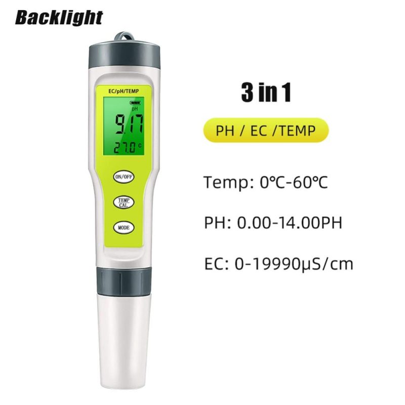 PEZ9908 Portable Handheld Water Quality Tester 4 In 1 PH Total Dissolved Solids EC Temperature Detector Multi-functional Test Pen Backlight Screen ℃/℉ Unit Conversion  |   Water quality analysis equipment Measurement & Analysis Instruments Water quality analysis equipment