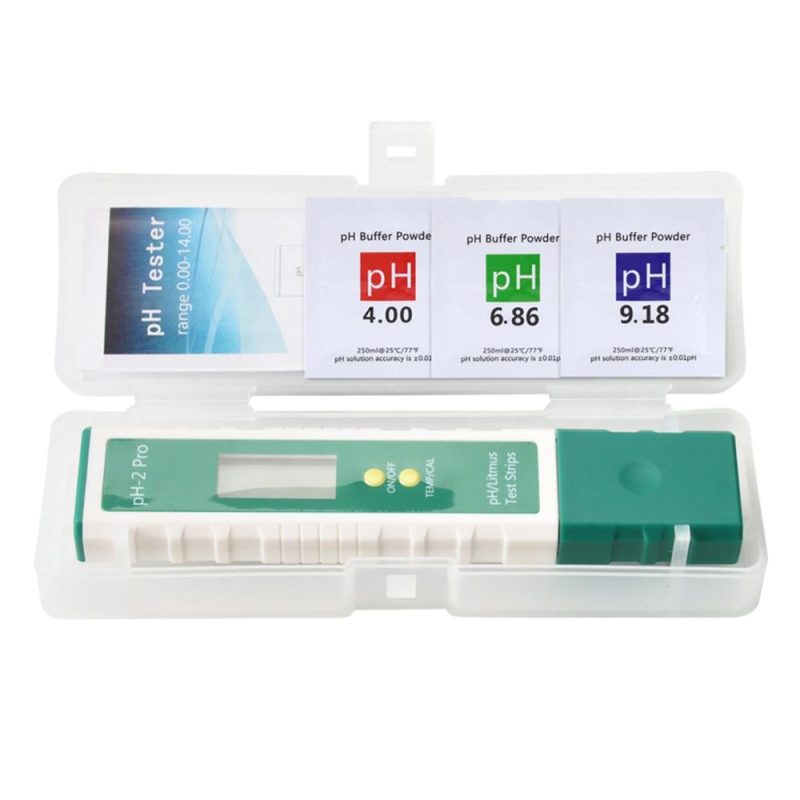 pH-2 Pro Water Quality Pen Digital pH Meter 0.01 Accuracy Tester Pen -2.00~16.00 Measuring Range with Backlight Display Aquarium Hydroponic Lab Measurement  |   Water quality analysis equipment Measurement & Analysis Instruments Green