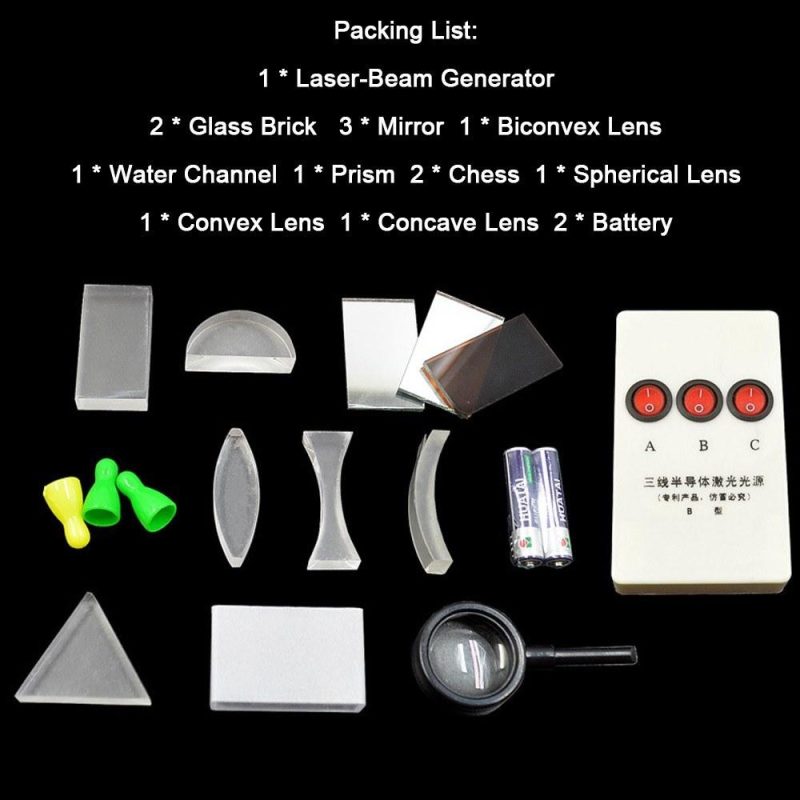 Physical Optical Kit Laboratory Equipment Optical Concave Convex Lens Prism Set Optical Test Box  |   Microscopes & Endoscope Measurement & Analysis Instruments Microscopes & Endoscope