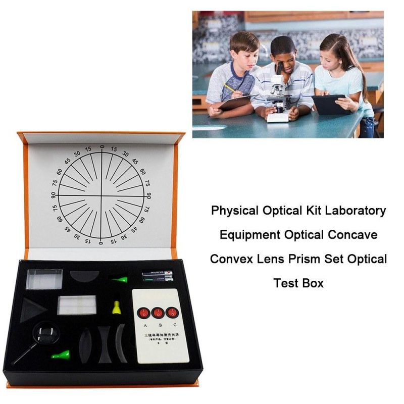 Physical Optical Kit Laboratory Equipment Optical Concave Convex Lens Prism Set Optical Test Box  |   Microscopes & Endoscope Measurement & Analysis Instruments Microscopes & Endoscope