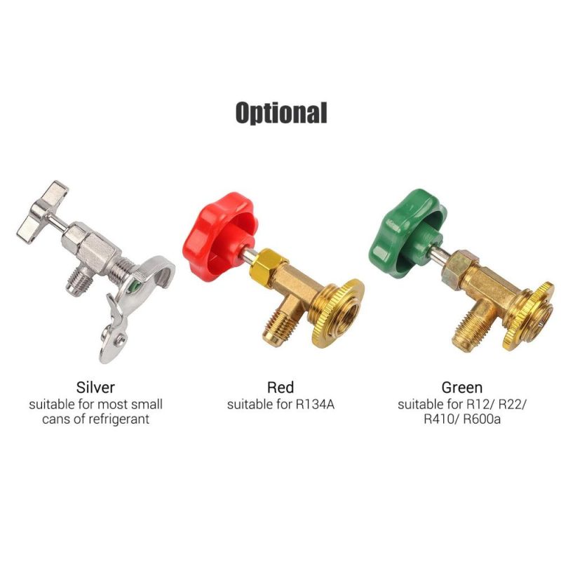 Piercing Valve for Refrigerant Can Car Air Conditioning Charge Valve Household Air Conditioner Refrigerator Open Valve for Most Small Cans of Refrigerant (11mm UK Air Outlet Interface)  |   Others Hardware & Gadgets Green/Red/Silver