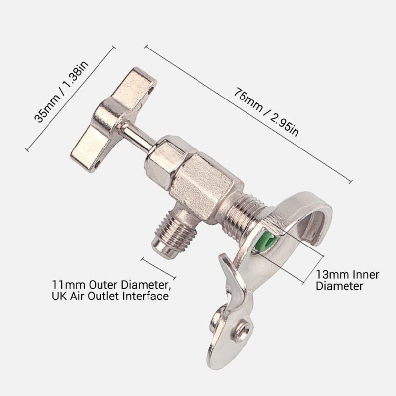 Piercing Valve for Refrigerant Can Car Air Conditioning Charge Valve Household Air Conditioner Refrigerator Open Valve for Most Small Cans of Refrigerant (11mm UK Air Outlet Interface)  |   Others Hardware & Gadgets Green/Red/Silver