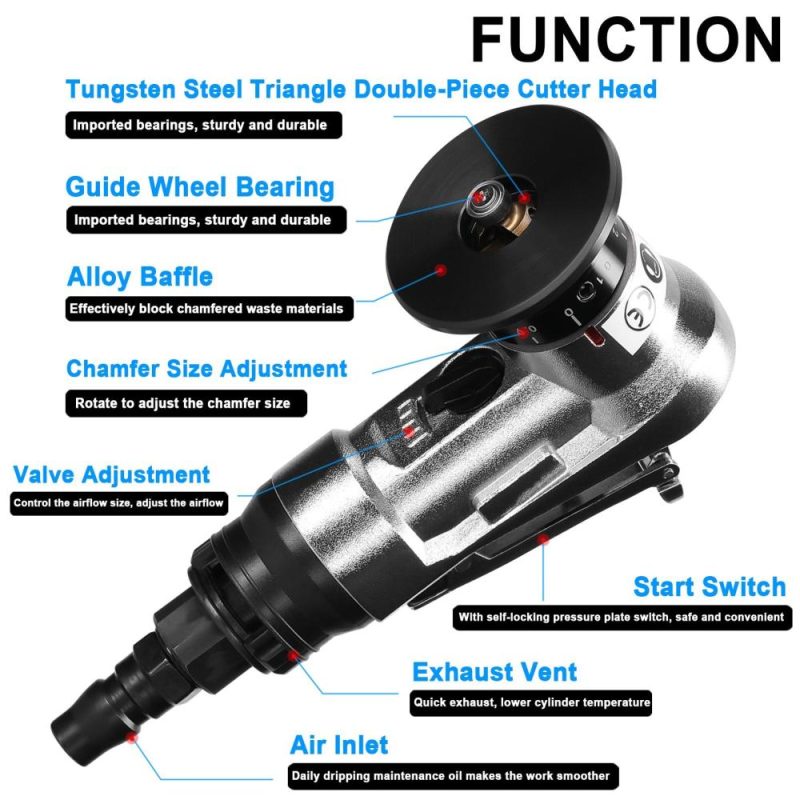 Pneumatic Chamfering Machine Carpenter Chamfering Tool Portable Handheld Grinder Metal Wood Acrylic Deburring Beveling Trimming Machine  |   Hardware & Accessories Hardware & Accessories Hardware & Accessories