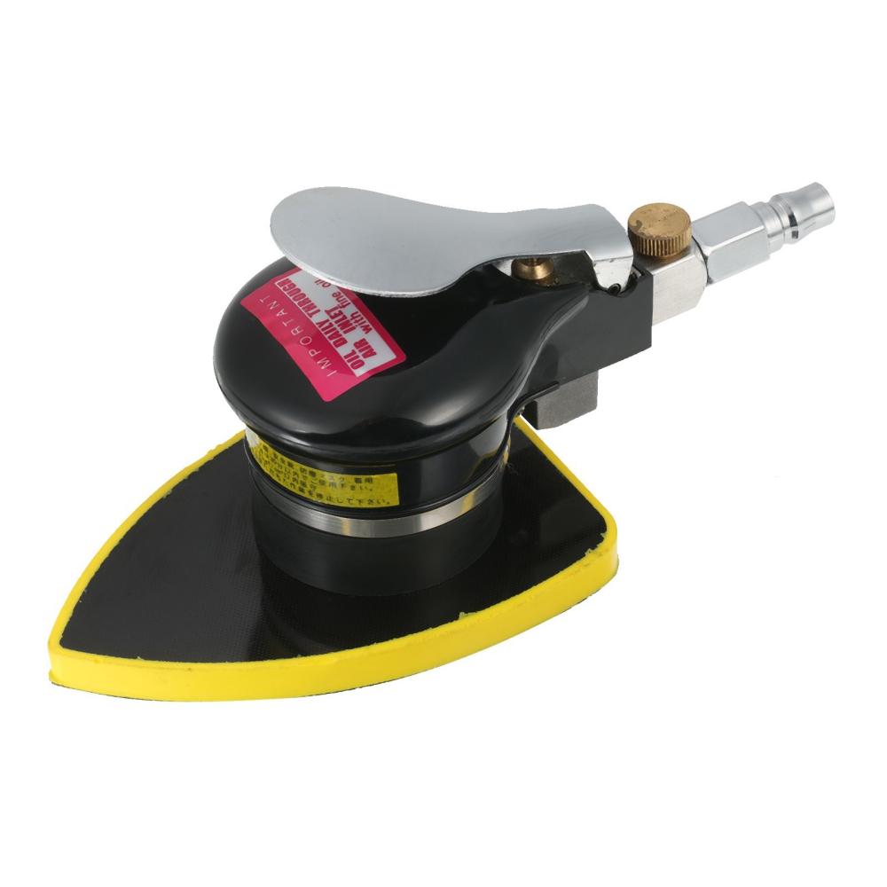 Pneumatic Random Orbit Sander Air Sander Polisher Small Triangular Palm Sander Mouse Detail Sander for Car Corner Paint Care Rust Removal Wood Grinder 90x130mm  |   Electrical Equipment & Supplies Electrical Equipment & Supplies Black + Yellow