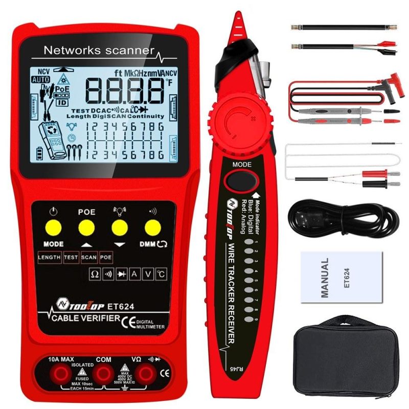 Portable 2in1 Network Cable Finder Multifunctional Cable Tester Multimeter with LCD Display ET624  |   Other Instruments Measurement & Analysis Instruments Other Instruments