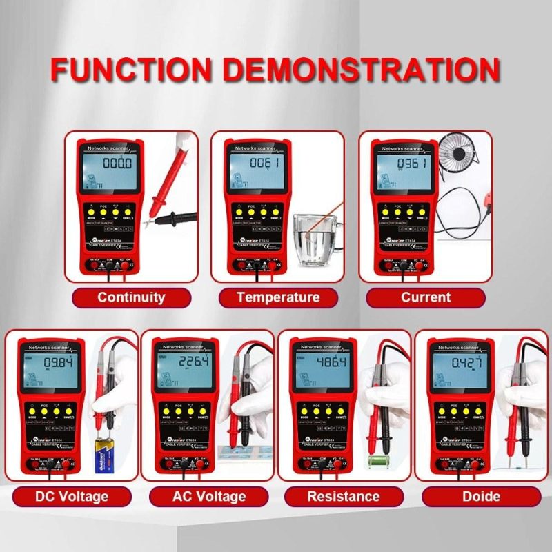 Portable 2in1 Network Cable Finder Multifunctional Cable Tester Multimeter with LCD Display ET624  |   Other Instruments Measurement & Analysis Instruments Other Instruments