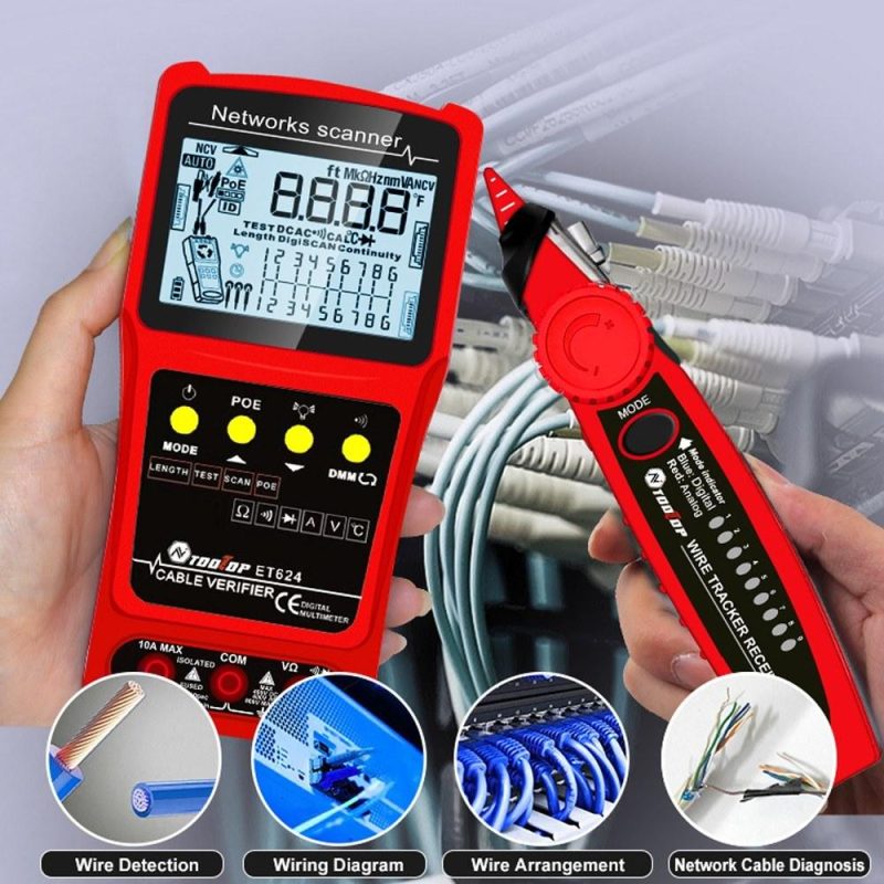 Portable 2in1 Network Cable Finder Multifunctional Cable Tester Multimeter with LCD Display ET624  |   Other Instruments Measurement & Analysis Instruments Other Instruments