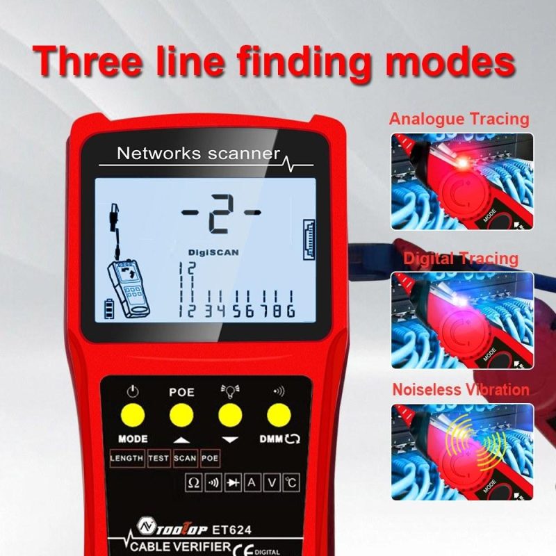 Portable 2in1 Network Cable Finder Multifunctional Cable Tester Multimeter with LCD Display ET624  |   Other Instruments Measurement & Analysis Instruments Other Instruments