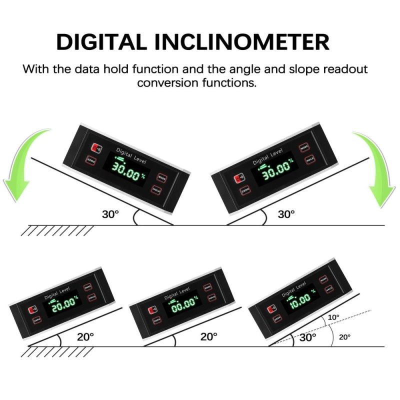 Portable 4*90° IP54 Waterproof Dustproof Level High Precisions Angle Finder  |   Other Instruments Measurement & Analysis Instruments Black