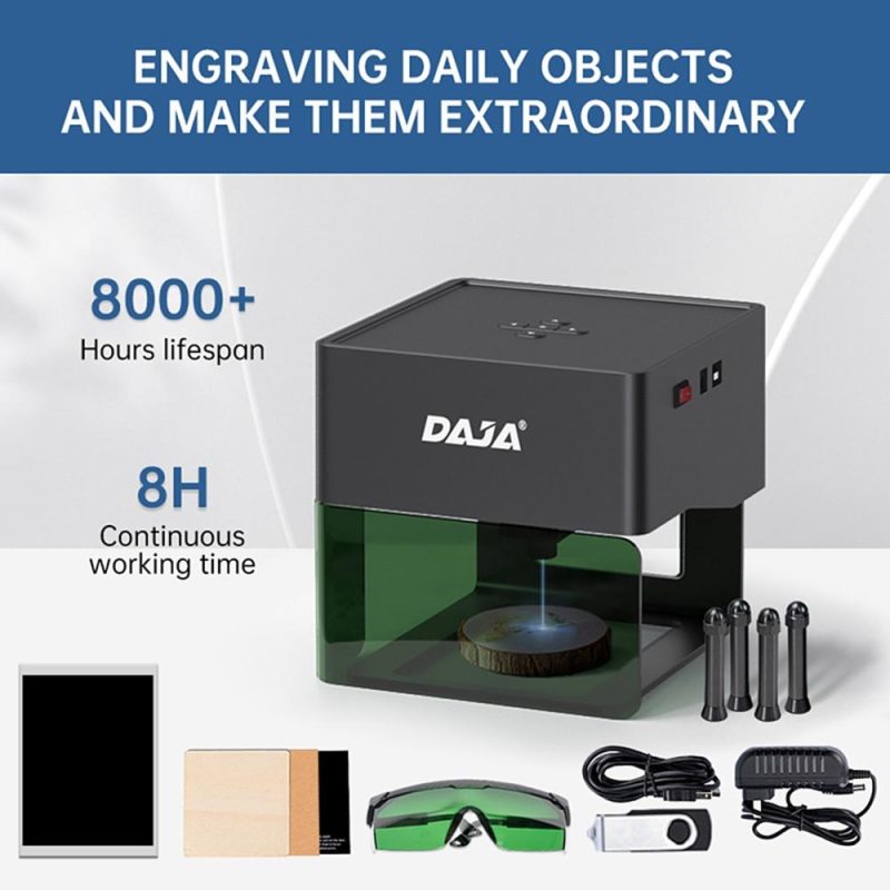 Portable DAJA DJ6 3W Laser Engraver with 4Pcs Raised Columns + Goggles 80x80mm Carving Area  |   Laser Equipment Laser Equipment Laser Equipment